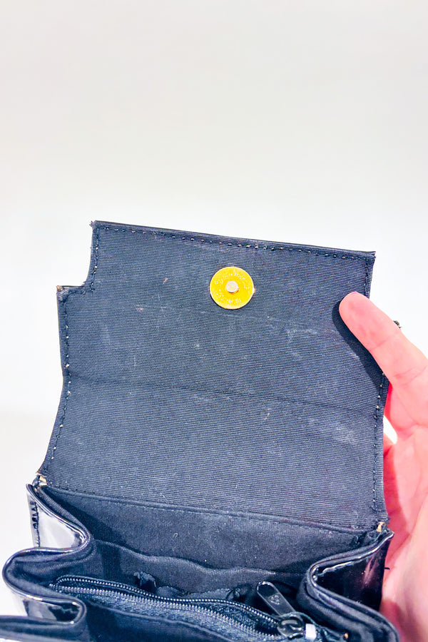 Petit sac à main noir en faux cuir vernis-Jeanne Lottie-La Penderie du Paradis 🕊