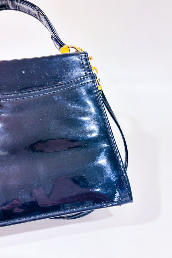 Petit sac à main noir en faux cuir vernis-Jeanne Lottie-La Penderie du Paradis 🕊