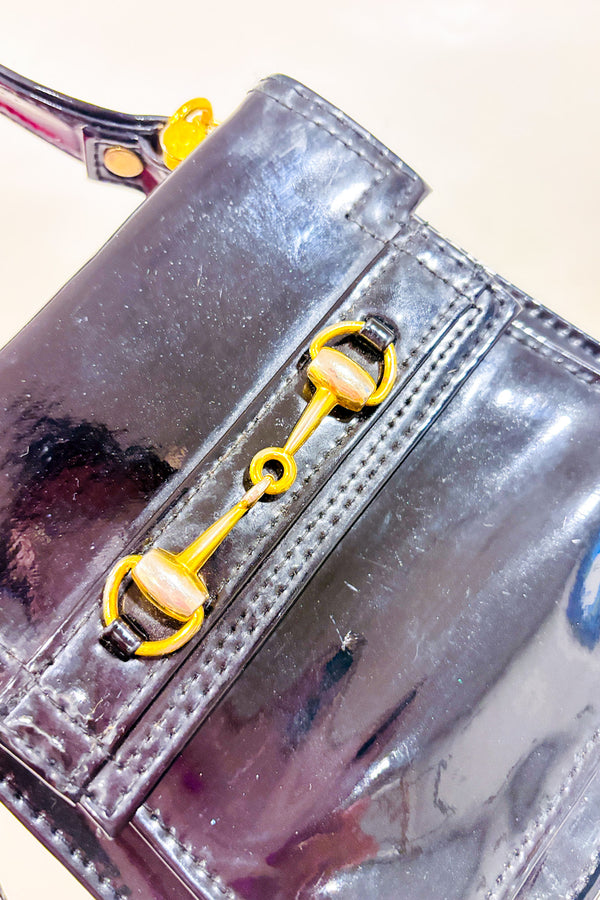 Petit sac à main noir en faux cuir vernis-Jeanne Lottie-La Penderie du Paradis 🕊