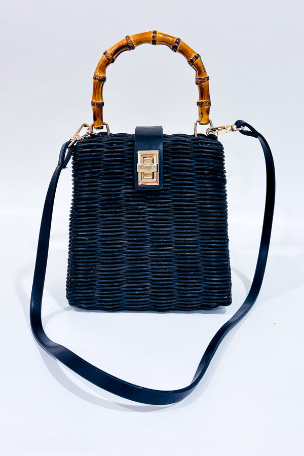 Sac à main noir en bamboo-Zara-La Penderie du Paradis 🕊