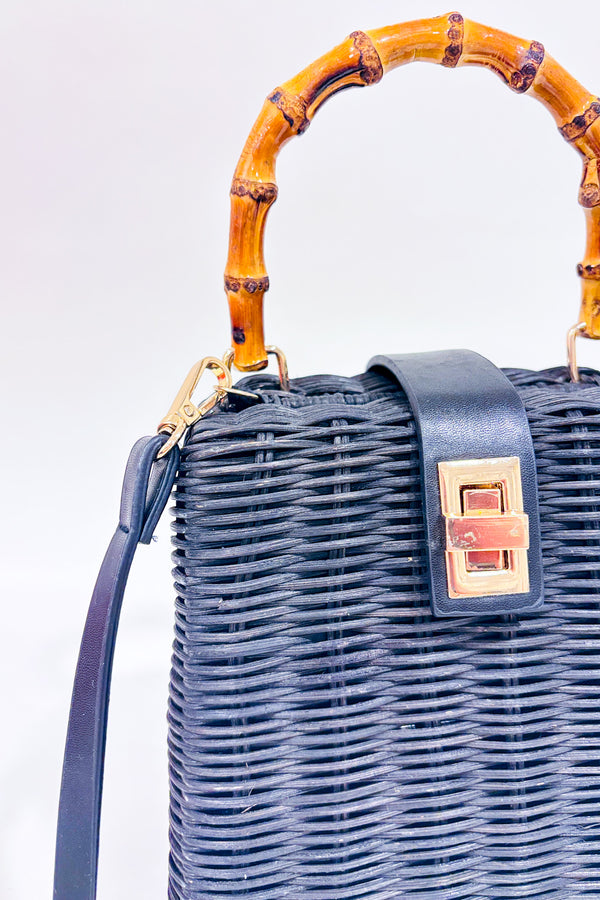 Sac à main noir en bamboo-Zara-La Penderie du Paradis 🕊