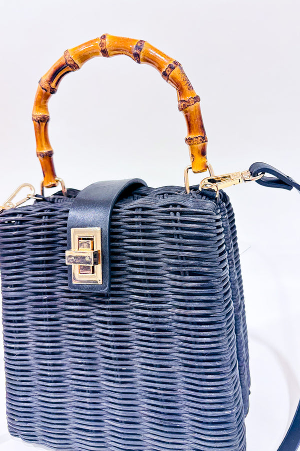 Sac à main noir en bamboo-Zara-La Penderie du Paradis 🕊