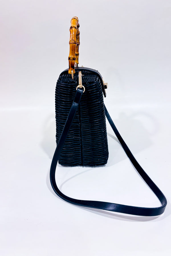 Sac à main noir en bamboo-Zara-La Penderie du Paradis 🕊