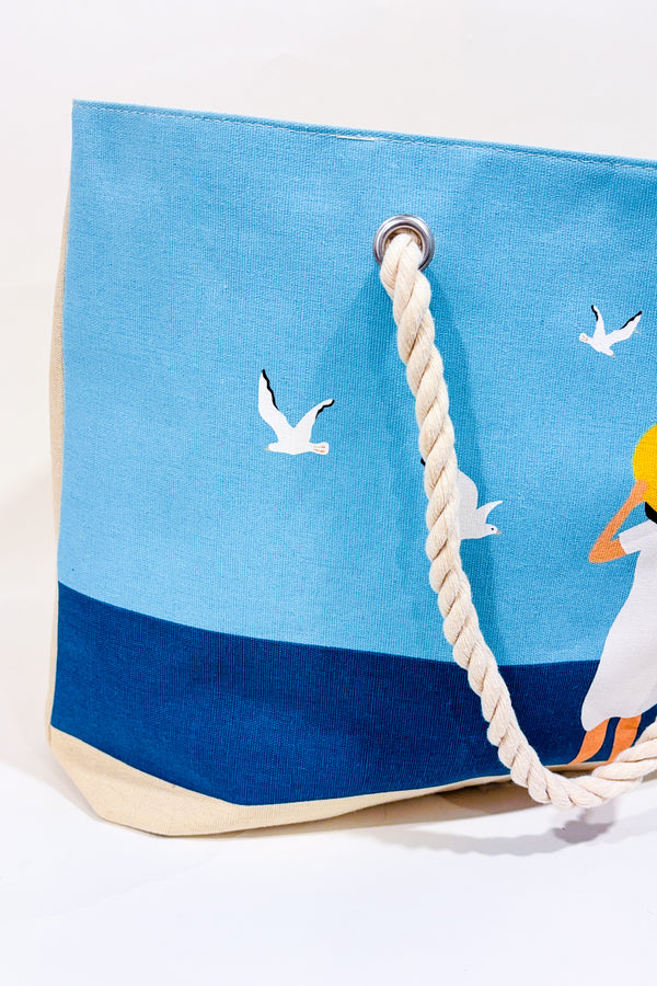 Sac de plage bleu rayé-Yves Rocher-La Penderie du Paradis 🕊