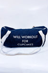 Sac de sport bleu en denim ''Will Workout for Cupcakes''*-Autres-La Penderie du Paradis 🕊