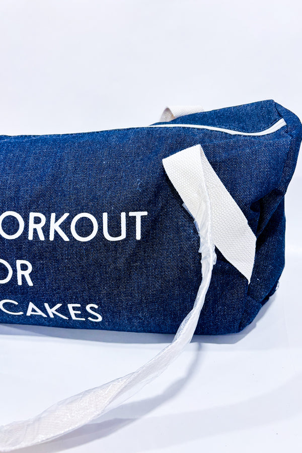 Sac de sport bleu en denim ''Will Workout for Cupcakes''*-Autres-La Penderie du Paradis 🕊