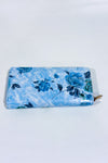 Portefeuille faux cuir bleu fleuri-Autres-La Penderie du Paradis 🕊