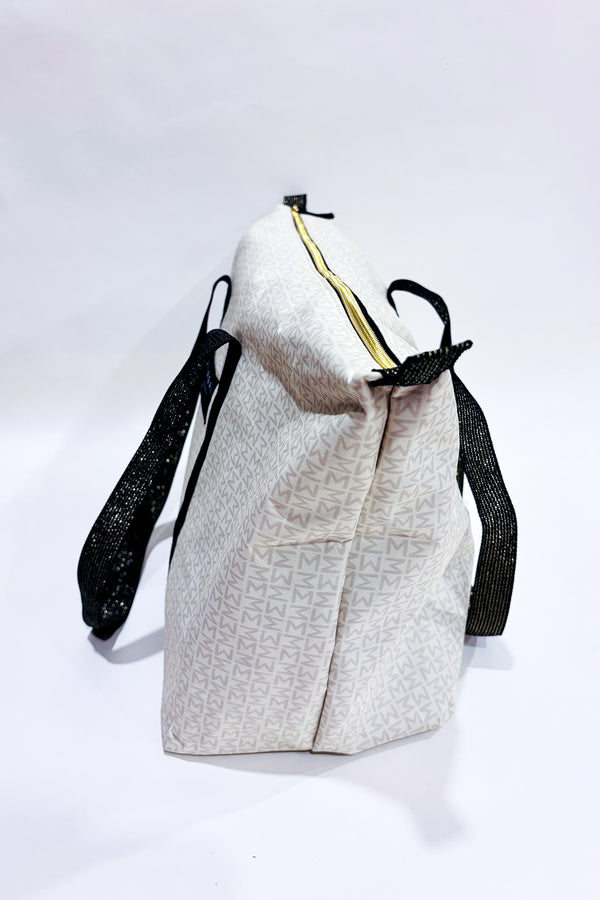 Sac de voyage beige à motifs seconde main - Morgan de Toi- La Penderie du Paradis