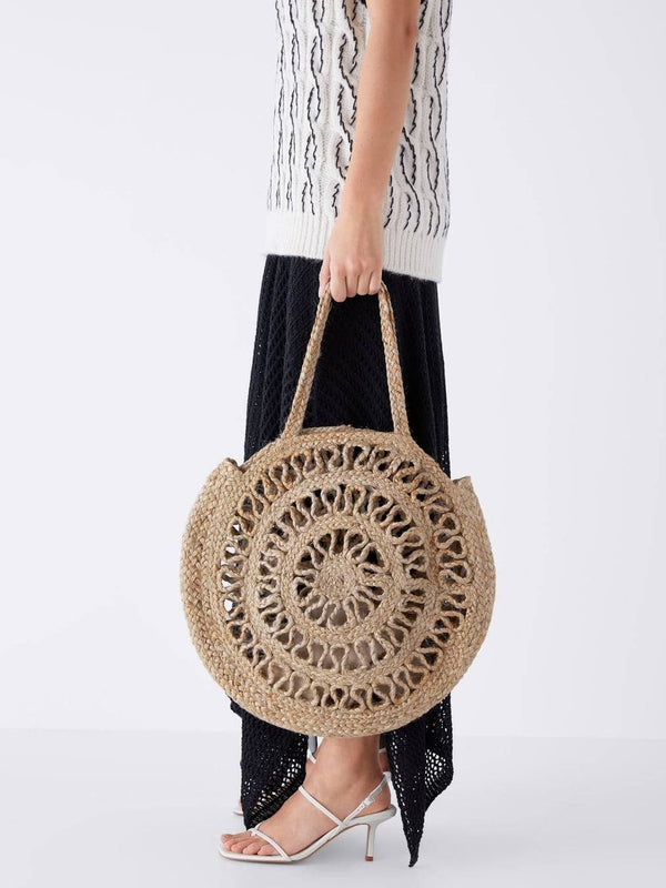 Sac à main circulaire en jute tressé* seconde main - Zara- La Penderie du Paradis