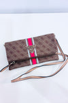 Sac à bandoulière monogramme brun convertible* seconde main - Guess- La Penderie du Paradis