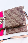 Sac à bandoulière monogramme brun convertible* seconde main - Guess- La Penderie du Paradis