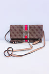 Sac à bandoulière monogramme brun convertible* seconde main - Guess- La Penderie du Paradis