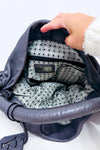 Sac à main gris en cuir froncé* seconde main - Furla- La Penderie du Paradis