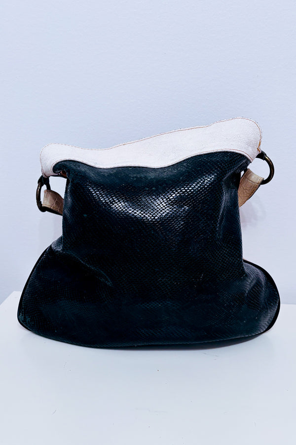 Sac à main rose gold en cuir embossé* seconde main - Ebarrito- La Penderie du Paradis