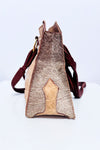 Sac à main beige en cuir et fourrure seconde main - Nardelli- La Penderie du Paradis