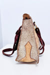 Sac à main beige en cuir et fourrure seconde main - Nardelli- La Penderie du Paradis