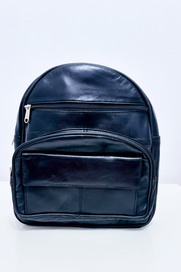 Petit sac à dos noir en cuir* seconde main - Autres- La Penderie du Paradis