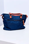 Sac à main marine et brun à bandoulière* seconde main - Roots- La Penderie du Paradis