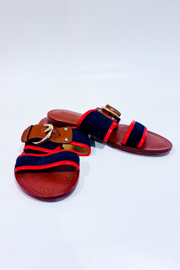 Sandales marine et rouge (6.5)-Coach-La Penderie du Paradis 🕊