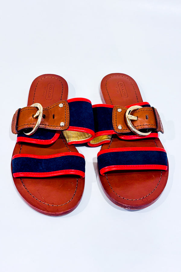 Sandales marine et rouge (6.5)-Coach-La Penderie du Paradis 🕊