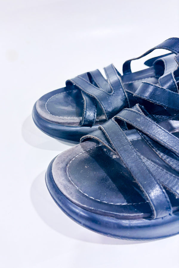 Sandales noires en cuir à talon chunky confort seconde main - Dansko- La Penderie du Paradis