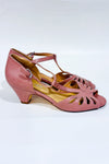 Chaussures ouvertes rétro rose pâle à talon* seconde main - Chelsea Crew- La Penderie du Paradis
