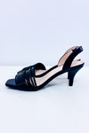 Sandales slingback noires* seconde main - Halston- La Penderie du Paradis