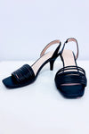 Sandales slingback noires* seconde main - Halston- La Penderie du Paradis