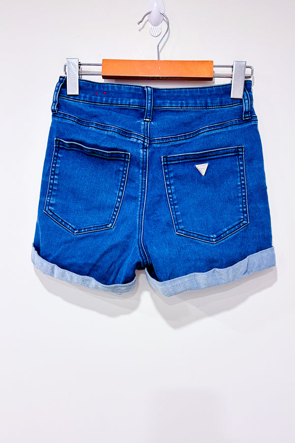 Short bleu en jeans stretch à taille mi-basse (s)-Guess-La Penderie du Paradis 🕊