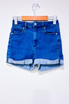 Short bleu en jeans stretch à taille mi-basse (s)-Guess-La Penderie du Paradis 🕊