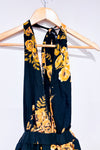 Romper plongeant noir fleuri avec attaches croisées et dos ouvert (s)-SHEIN-La Penderie du Paradis 🕊