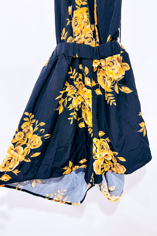 Romper plongeant noir fleuri avec attaches croisées et dos ouvert (s)-SHEIN-La Penderie du Paradis 🕊