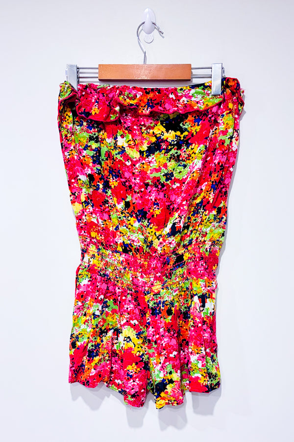 Romper bustier rose fleuri (m)-Flamingo-La Penderie du Paradis 🕊