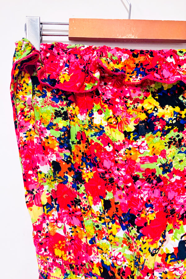 Romper bustier rose fleuri (m)-Flamingo-La Penderie du Paradis 🕊