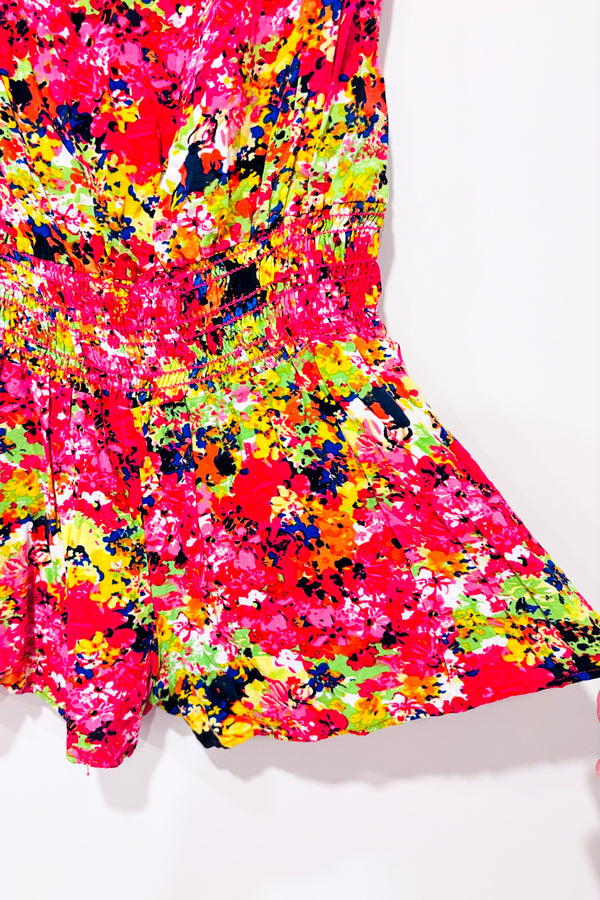 Romper bustier rose fleuri (m)-Flamingo-La Penderie du Paradis 🕊