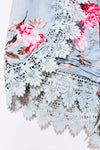 Short turquoise fleuri avec dentelle (xs)-H&M-La Penderie du Paradis 🕊