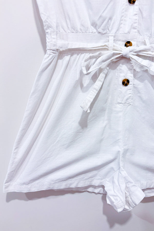 Romper blanc en coton seconde main - H&M- La Penderie du Paradis