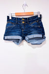 Mini-short taille basse en jeans bleu foncé seconde main - Dynamite- La Penderie du Paradis