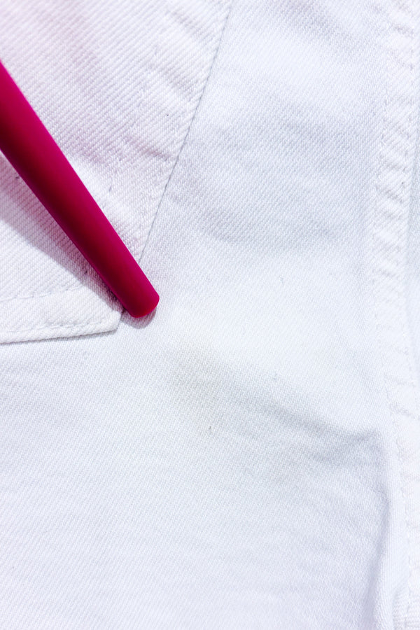 Short blanc en jeans à taille haute seconde main - H&M- La Penderie du Paradis