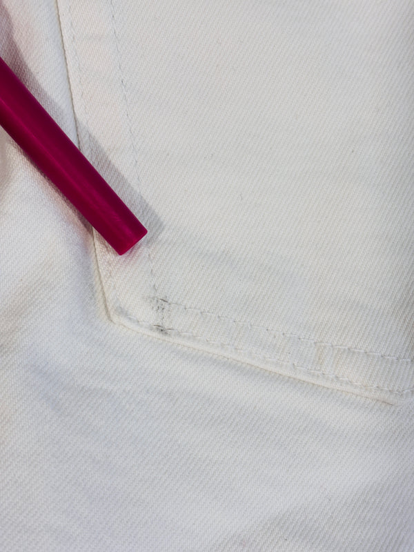Short blanc en jeans à taille haute seconde main - H&M- La Penderie du Paradis