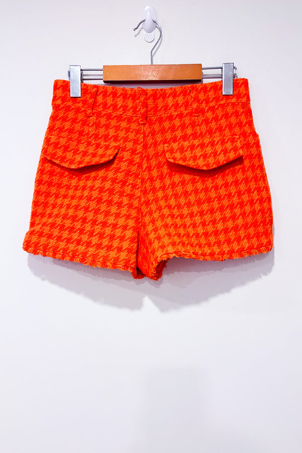 Short orange en tweed seconde main - Zara- La Penderie du Paradis