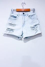 Light blue denim shorts