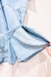 Romper bleu pâle effet chambray coton et lin * seconde main - GAP- La Penderie du Paradis