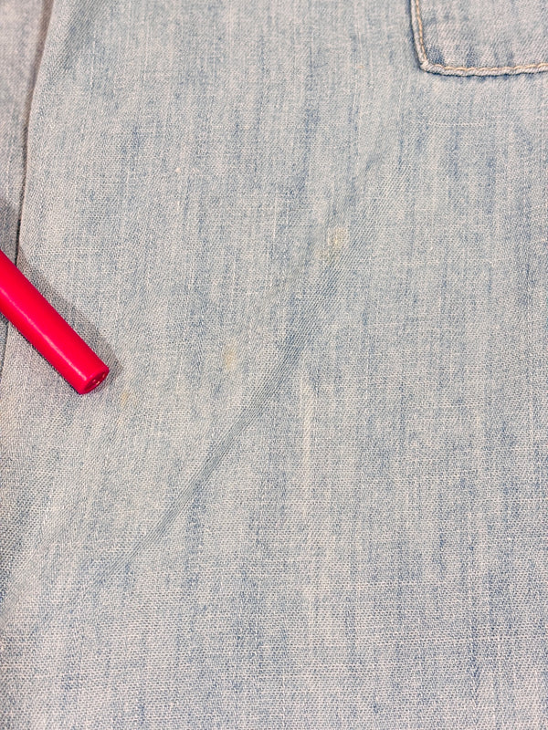 Romper bleu pâle effet chambray coton et lin * seconde main - GAP- La Penderie du Paradis