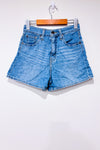 Mini short en jeans bleu à taille haute* seconde main - Levi's- La Penderie du Paradis