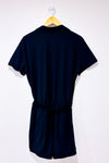 Romper noir ceinturé à col chemise* seconde main - Tristan- La Penderie du Paradis