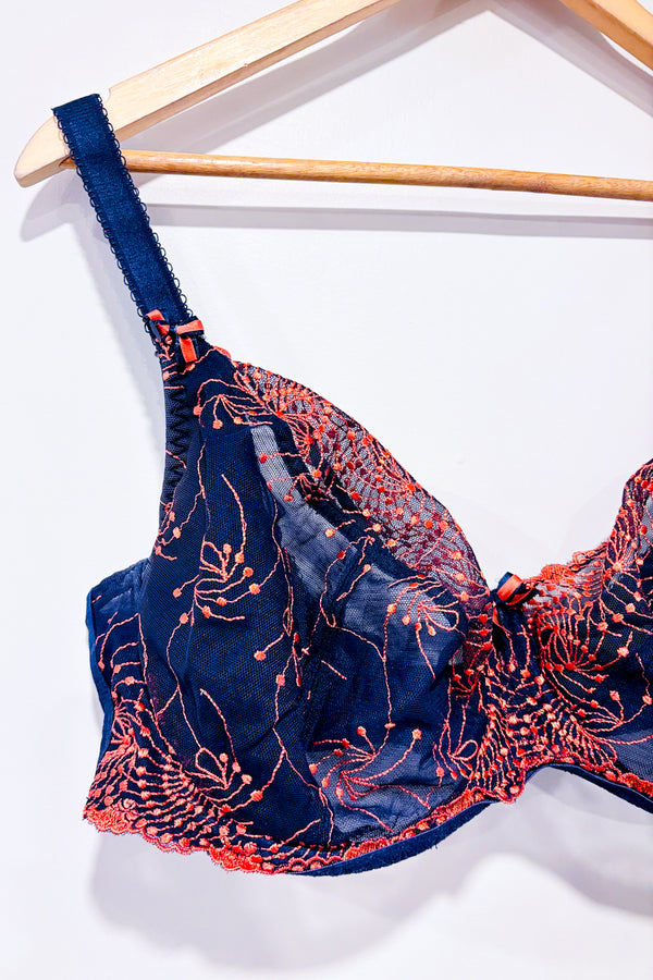 Soutien-gorge bleu et orange en dentelle (38G)-Fully Yours-La Penderie du Paradis 🕊