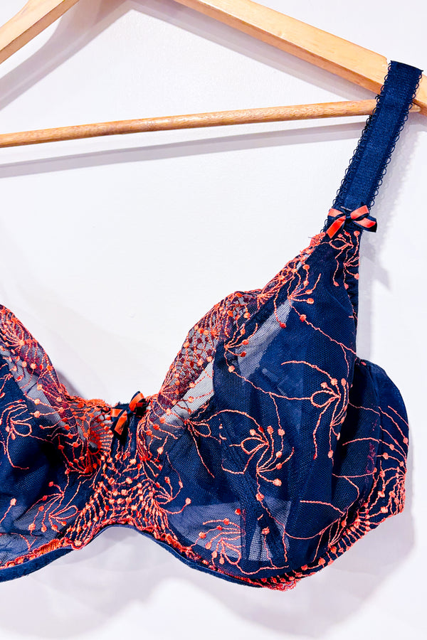 Soutien-gorge bleu et orange en dentelle (38G)-Fully Yours-La Penderie du Paradis 🕊