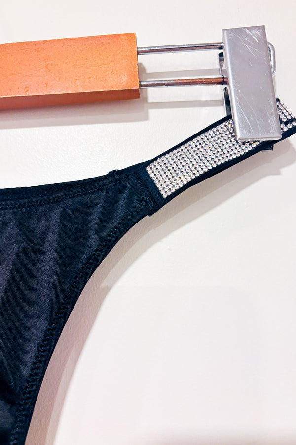 Culotte noire décorées de strass ''LOVE'' seconde main - SHEIN- La Penderie du Paradis