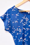 T-shirt bleu fleuri avec côtés ajustables (m)-mySTYLE-La Penderie du Paradis 🕊